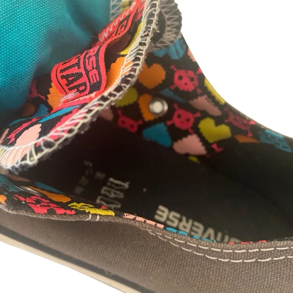 Converse Double Tongue Gray Sneakers with Multicolor Accents Jr 5 Women’s 7